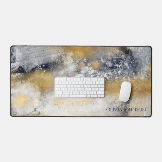 Peinture moderne en or bleu Abstrait (Clavier et souris)