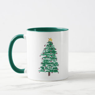 Peinture moderne Perdu Arbre de Noël Mugs