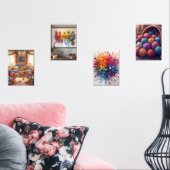 Peinture murale en fils coloré - Crochet et Knitti (Salon)