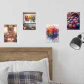 Peinture murale en fils coloré - Crochet et Knitti (Chambre à coucher)