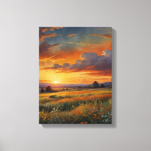 Peinture murale en toile d'eau de prairie