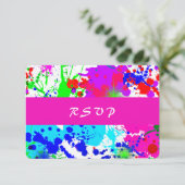 Peinture néon, carte de réponse (Debout devant)