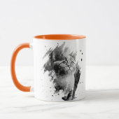 Peinture noir & blanc Chat Mug personnalisable (Gauche)