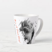 🔸 Peinture noir et blanc Chat Latte Mug (Angle droit)