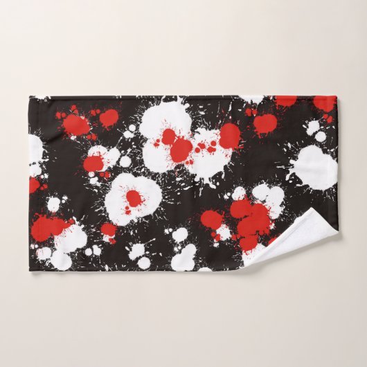 Peinture noire, blanche et rouge (Serviette à main)