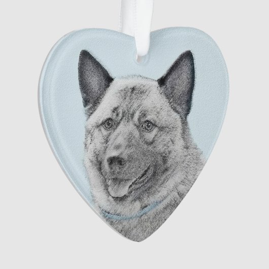 Peinture norvégienne Elkhound - Art original Chien (devant)