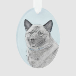Peinture norvégienne Elkhound - Art original Chien