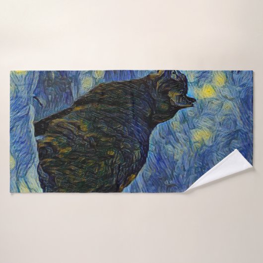 Peinture numérique Chat Shambhala à Vincent Van Go (Serviette de bain)