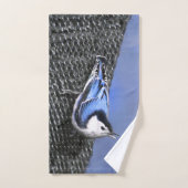 Peinture Nuthatch à poitrine blanche Art original (Serviette à main)