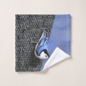 Peinture Nuthatch à poitrine blanche Art original (Gant de toilette)