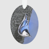 Peinture Nuthatch à poitrine blanche Art original (dos)