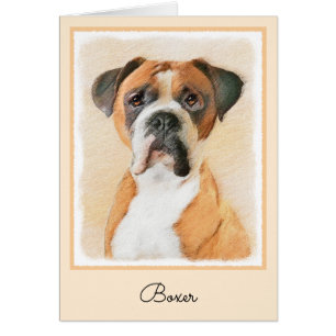 Peinture originale de chien Boxer non recadrée Art