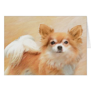 Peinture originale de chien Chihuahua à poils long