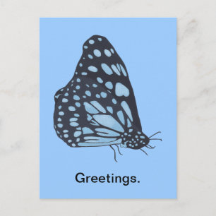 Peinture Papillon noir Spots bleus Cartes postales