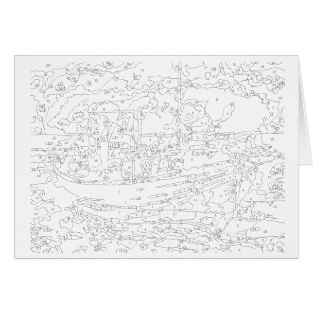 Peinture par la carte de nombres : Bateau (Devant horizontal)