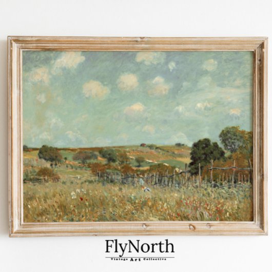 Peinture paysagère poster vintage