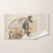 Peinture Pekingese - Cute Original Chien Art (Serviette à main)