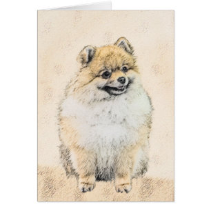 Peinture Poméranienne (orange) - Art Chien origina