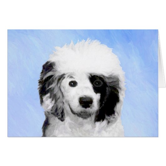 Peinture Portugaise de Chien d'Eau - Art original  (Devant horizontal)