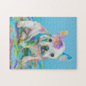 PEINTURE PUPPY SPLATERED PUZLE ! JIGSAW PUZZLE (Horizontal)