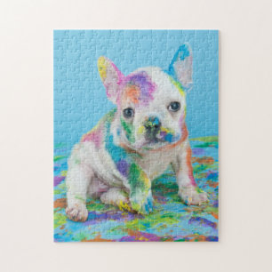 PEINTURE PUPPY SPLATERED PUZLE ! JIGSAW PUZZLE