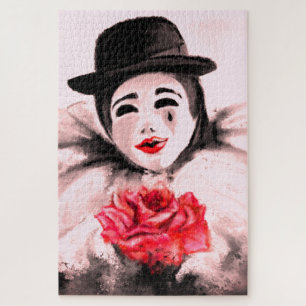 Peinture Puzzle avec Clown et Rose