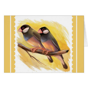Peinture réaliste de pinsons de moineau de Java