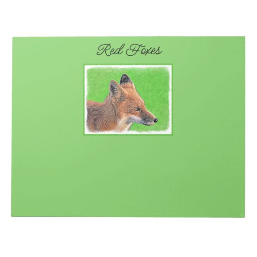 Peinture Red Fox - Bloc-notes original d'art fauni (Devant)