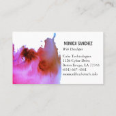 Peinture rose chaud design carte de visite abstrai (Dos)