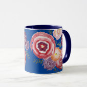 Peinture rose Fleur Bouquet de café Mug (Devant droit)