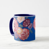 Peinture rose Fleur Bouquet de café Mug (Devant gauche)