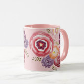 Peinture rose Fleur Bouquet de café Mug (Devant droit)