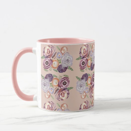 Peinture rose Fleur Bouquet de café Mug (Gauche)