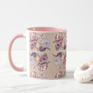 Peinture rose Fleur Bouquet de café Mug