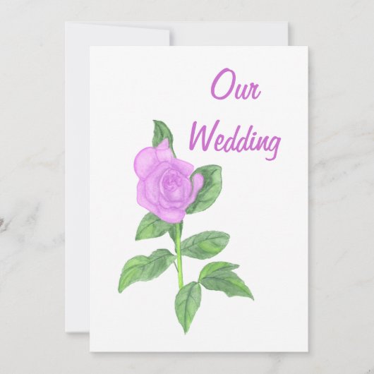 Peinture rose lavande, invitations de mariage pers (Devant)