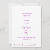 Peinture rose lavande, invitations de mariage pers (Dos)