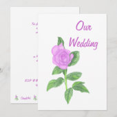 Peinture rose lavande, invitations de mariage pers (Devant / Derrière)