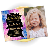 Peinture rose or Invitations Anniversaire Avec Pho