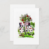 Peinture Rose Rouge - Invitation / RSVP (Devant / Derrière)