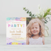 Peinture rose violet Anniversaire Invitations avec (Debout devant)