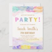Peinture rose violet Invitations Anniversaire (Devant)