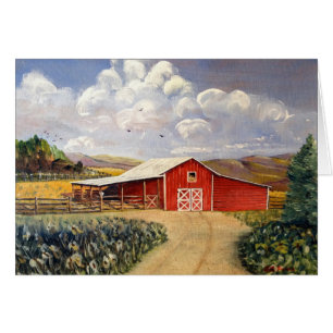 Peinture rouge de beaux-arts de ferme de la