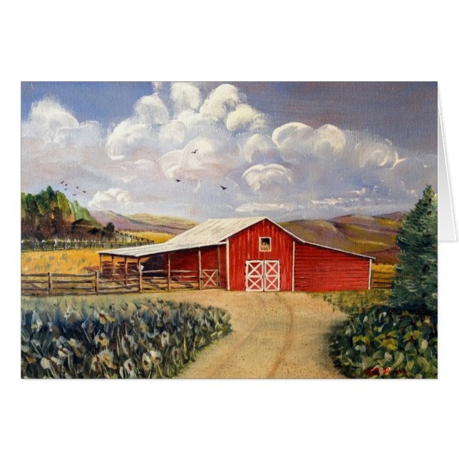 Peinture rouge de beaux-arts de ferme de la (Devant Horizontal)