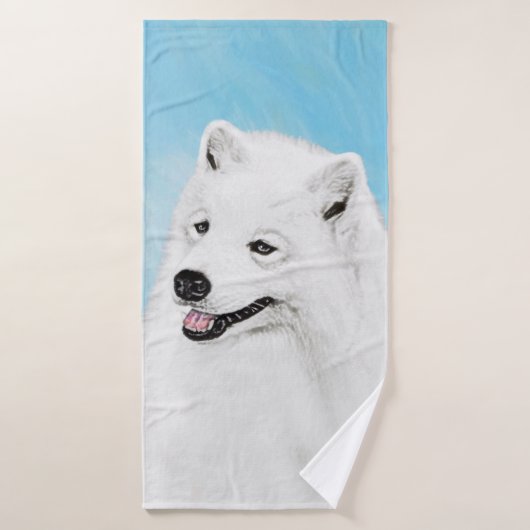 Peinture Samoyed - Cute Original Chien Art (Serviette de bain)