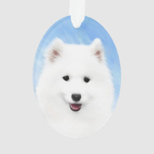 Peinture Samoyed Puppy - Jolie Art Original Chien