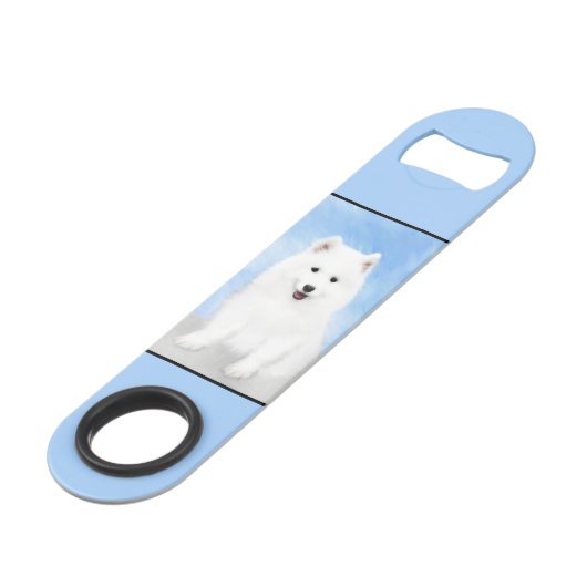 Peinture Samoyed Puppy - Jolie Art Original Chien (Devant angulaire)