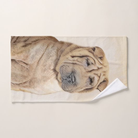 Peinture Shar Pei - Cute Original Chien Art (Serviette à main)