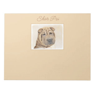 Peinture Shar Pei - Magnifique Bloc-notes d'art or