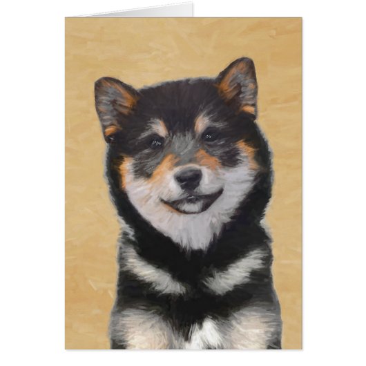 Peinture Shiba Inu (Noir et Tan) - Art Chien (Devant)