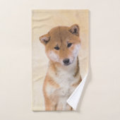 Peinture Shiba Inu (Rouge) - Art Chien original (Serviette à main)